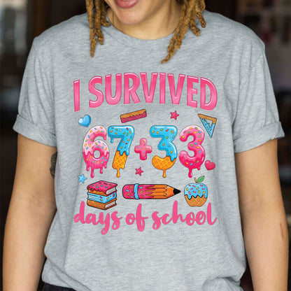 100 Days of School T Shirt I Survived 67 Days of School Funny Shirt for Kids Girls Boys Women Men Classroom Tee