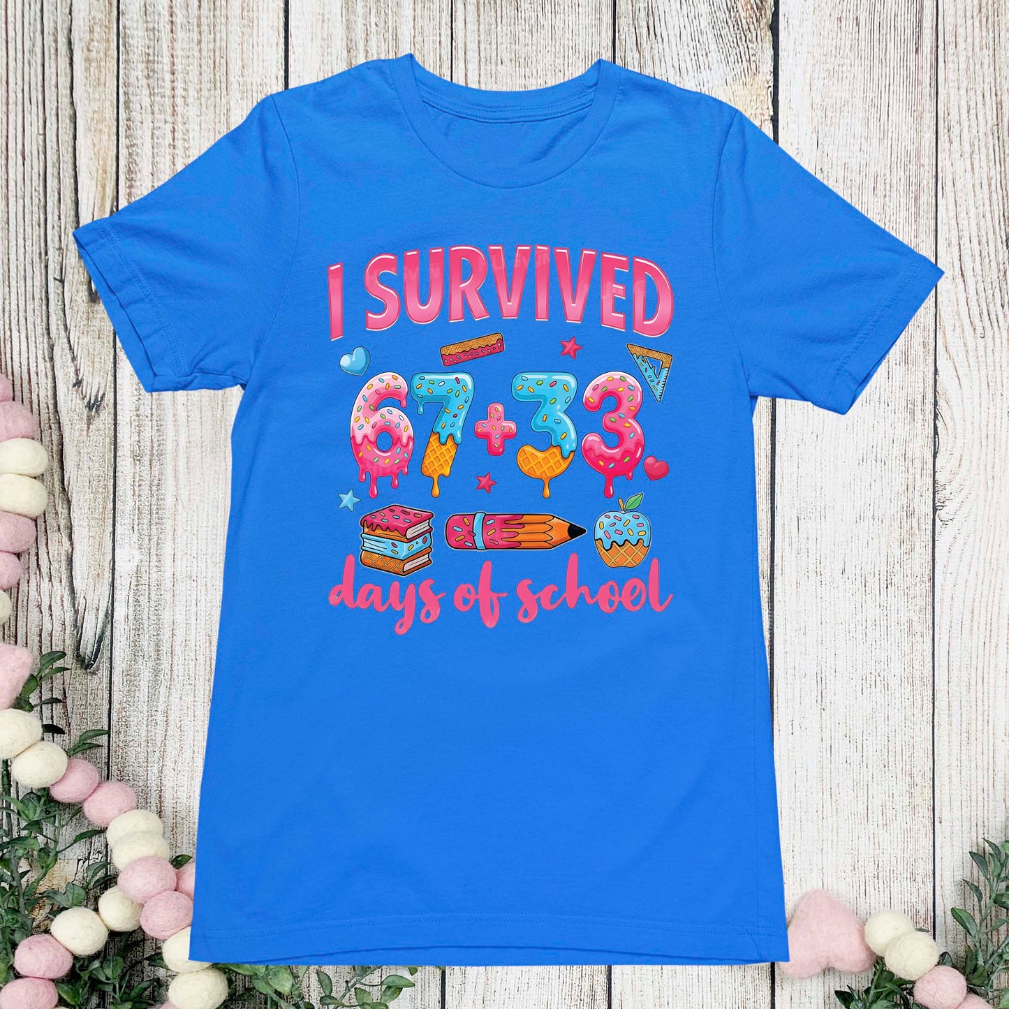 100 Days of School T Shirt I Survived 67 Days of School Funny Shirt for Kids Girls Boys Women Men Classroom Tee