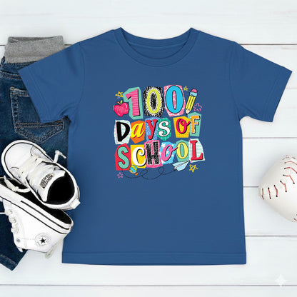 100 Days of School T Shirt Preppy Aesthetic 100 Days of School Shirt for Kids Girls Boys Women Men Classroom Celebration Tee