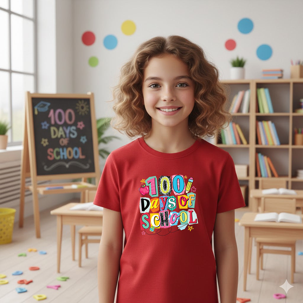100 Days of School T Shirt Preppy Aesthetic 100 Days of School Shirt for Kids Girls Boys Women Men Classroom Celebration Tee