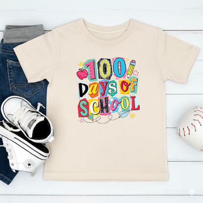 100 Days of School T Shirt Preppy Aesthetic 100 Days of School Shirt for Kids Girls Boys Women Men Classroom Celebration Tee