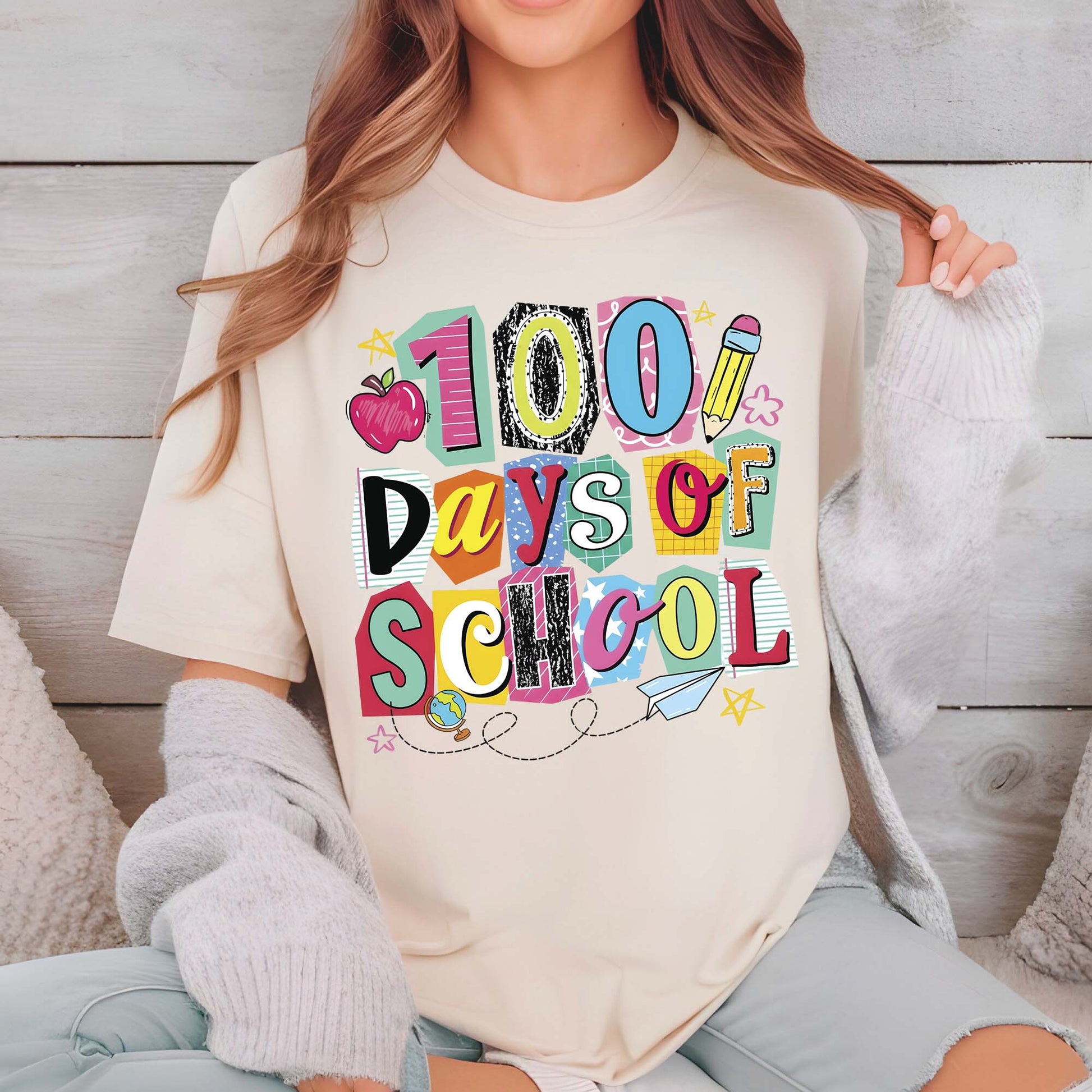 100 Days of School T Shirt Preppy Aesthetic 100 Days of School Shirt for Kids Girls Boys Women Men Classroom Celebration Tee