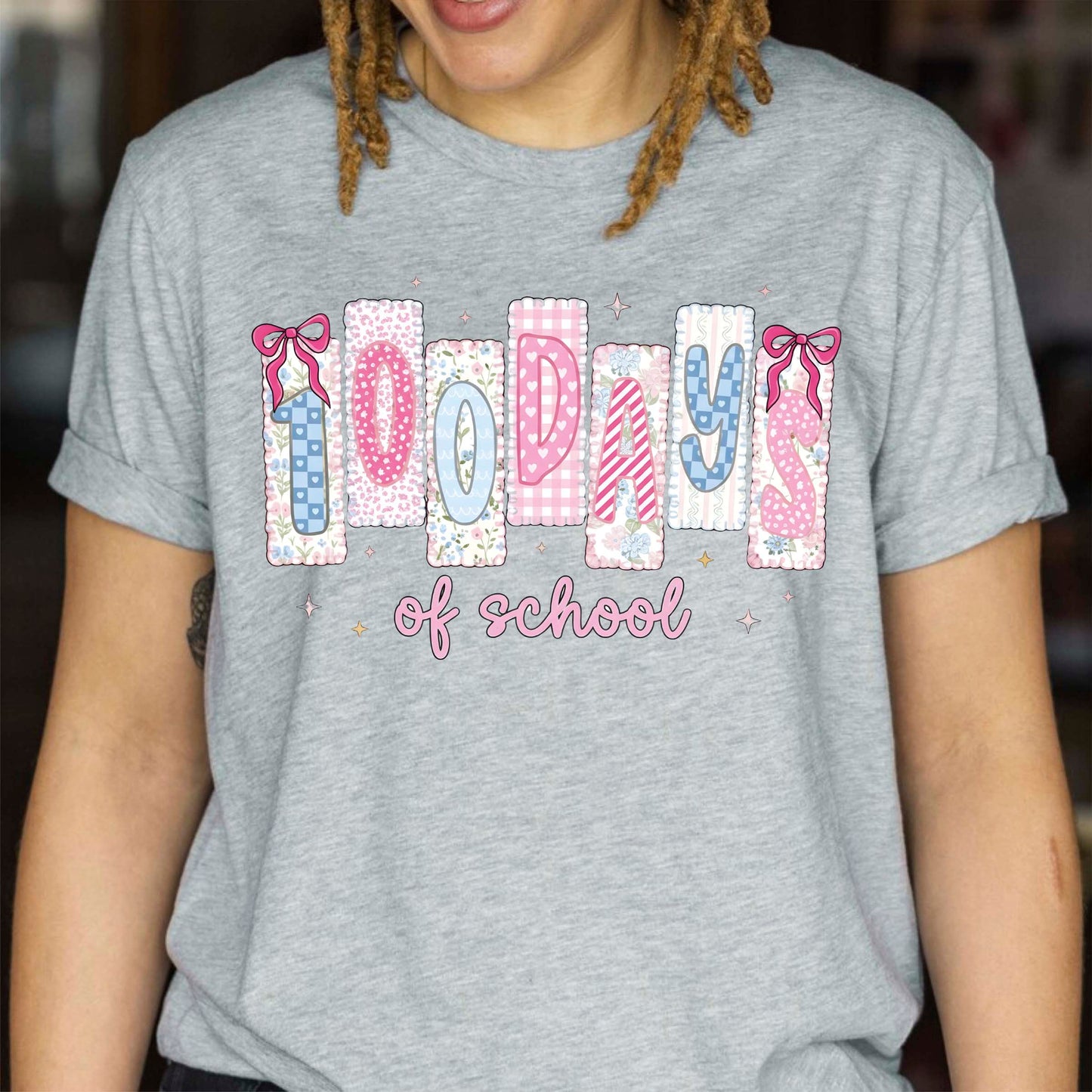 100 Days of School T Shirt Preppy Teacher Coquette Shirt for Kids Girls Boys Women Men Classroom Learning Tee