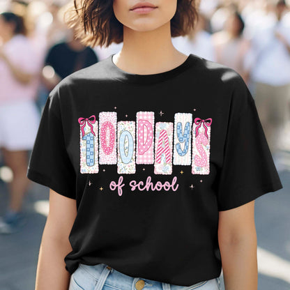 100 Days Of School Premade Gang Sheet Dtf Transfer Ready to Press Teacher Heat Transfer For Shirts, School Theme iron on Transfer Designs