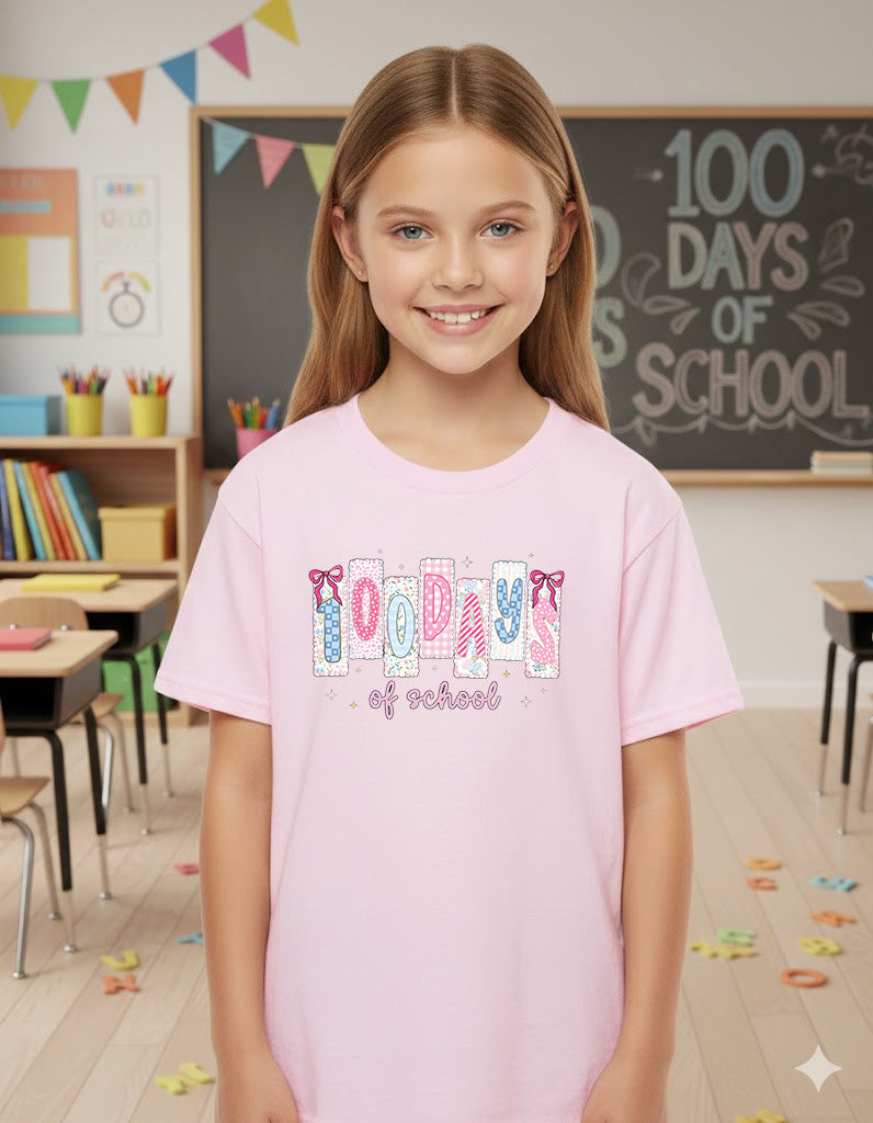 100 Days of School T Shirt Preppy Teacher Coquette Shirt for Kids Girls Boys Women Men Classroom Learning Tee