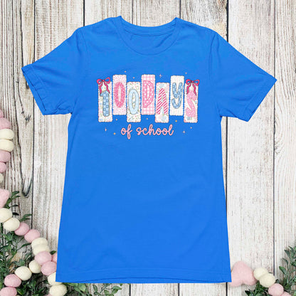 100 Days of School T Shirt Preppy Teacher Coquette Shirt for Kids Girls Boys Women Men Classroom Learning Tee