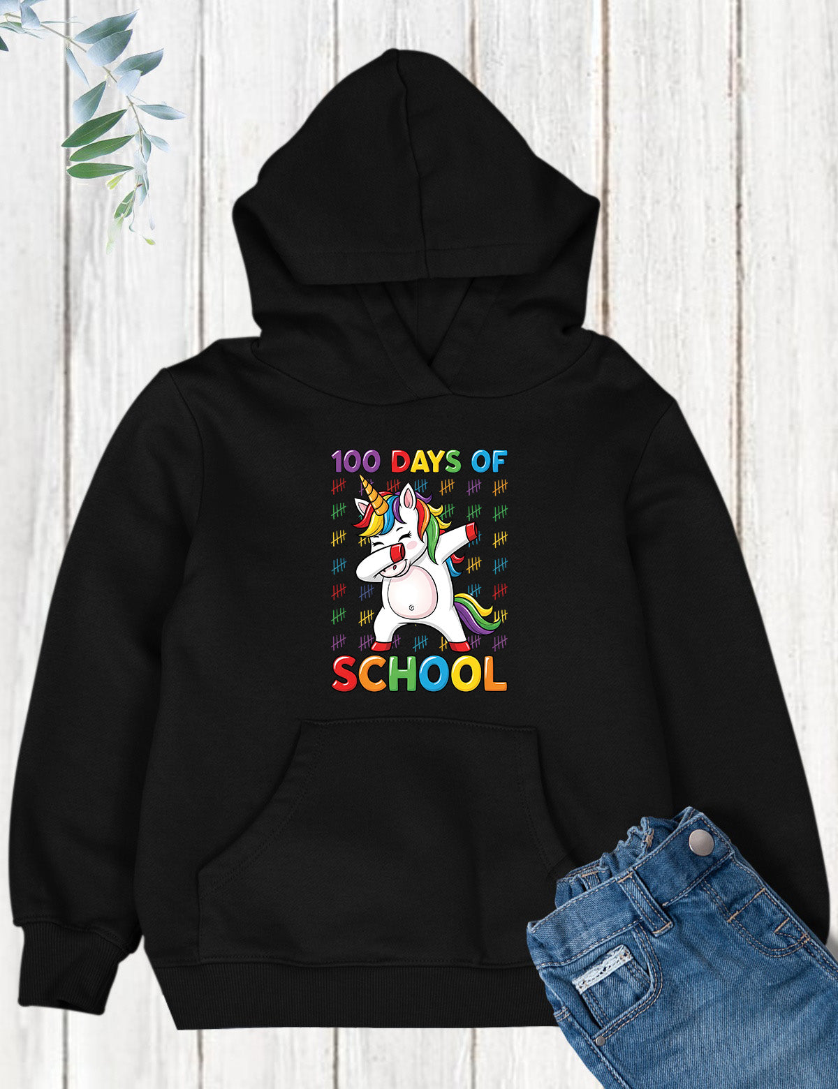 100 Days of School Unicorn Dabbing DTF Transfer, Ready to Press Heat Transfer for Shirts, Fun 100 Days of School Kids Design, UV Sticker