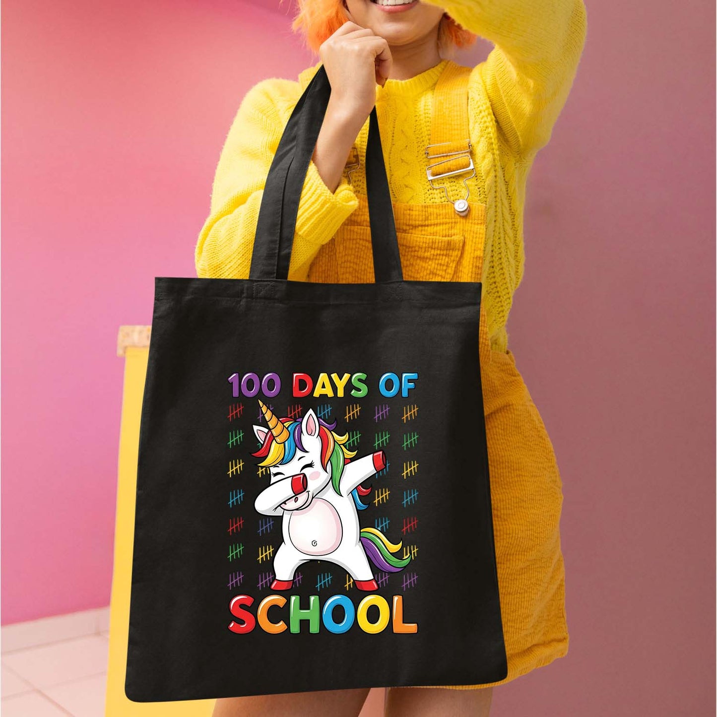 100 Days of School Unicorn Dabbing DTF Transfer, Ready to Press Heat Transfer for Shirts, Fun 100 Days of School Kids Design, UV Sticker
