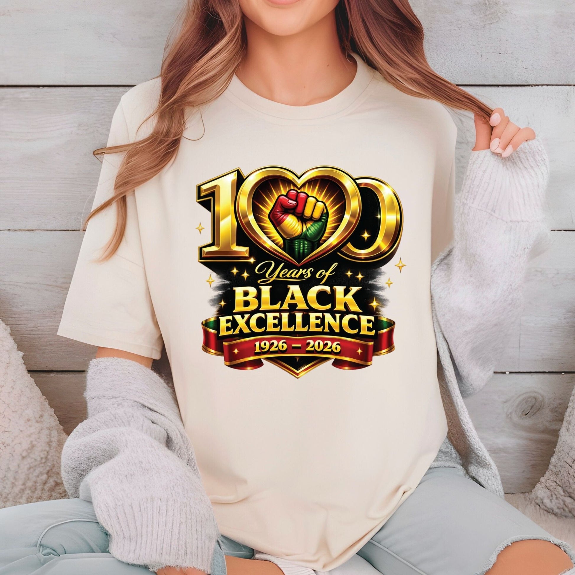 100 Years of Black Excellence DTF Transfer Ready To Press Black History Heat Transfer For Shirts Juneteenth UV Sticker Prints