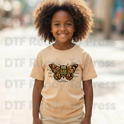 100 Years of Black Excellence DTF Transfer Ready to Press Butterfly Unity Heritage Leaders Heat Transfer for Shirts Black History UV Sticker