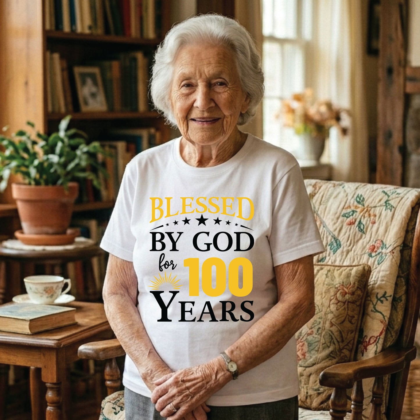 100th Birthday Shirt Blessed By God For 100 Years T-Shirt