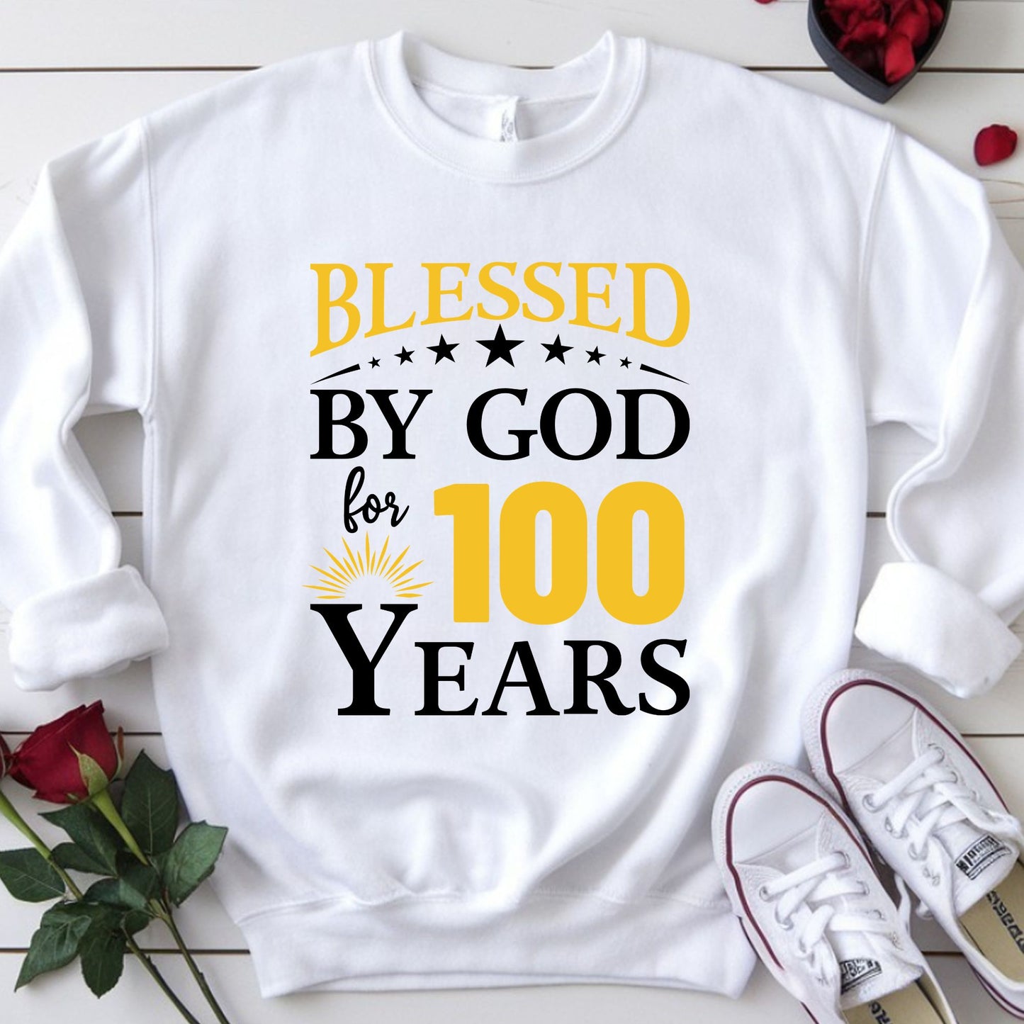 100th Birthday Shirt Blessed By God For 100 Years T-Shirt