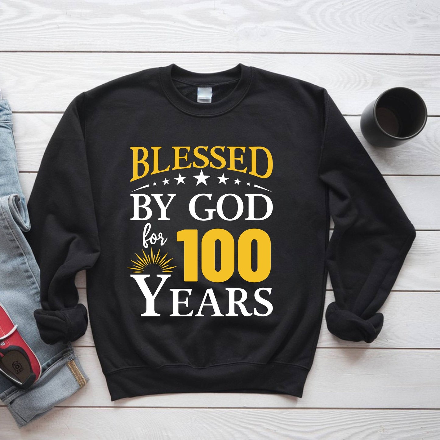 100th Birthday Shirt Blessed By God For 100 Years T-Shirt