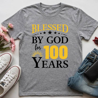 100th Birthday Shirt Blessed By God For 100 Years T-Shirt