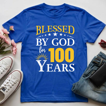 100th Birthday Shirt Blessed By God For 100 Years T-Shirt