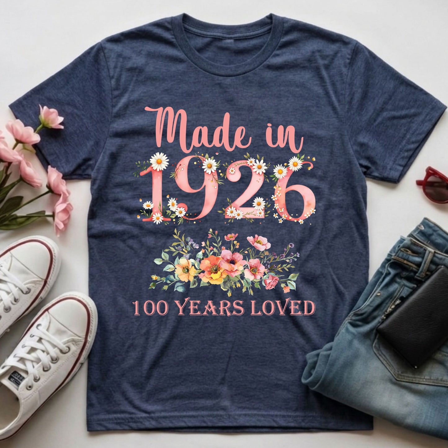 100th Birthday Shirt Made In 1926 100 Years Loved Women Sweatshirt