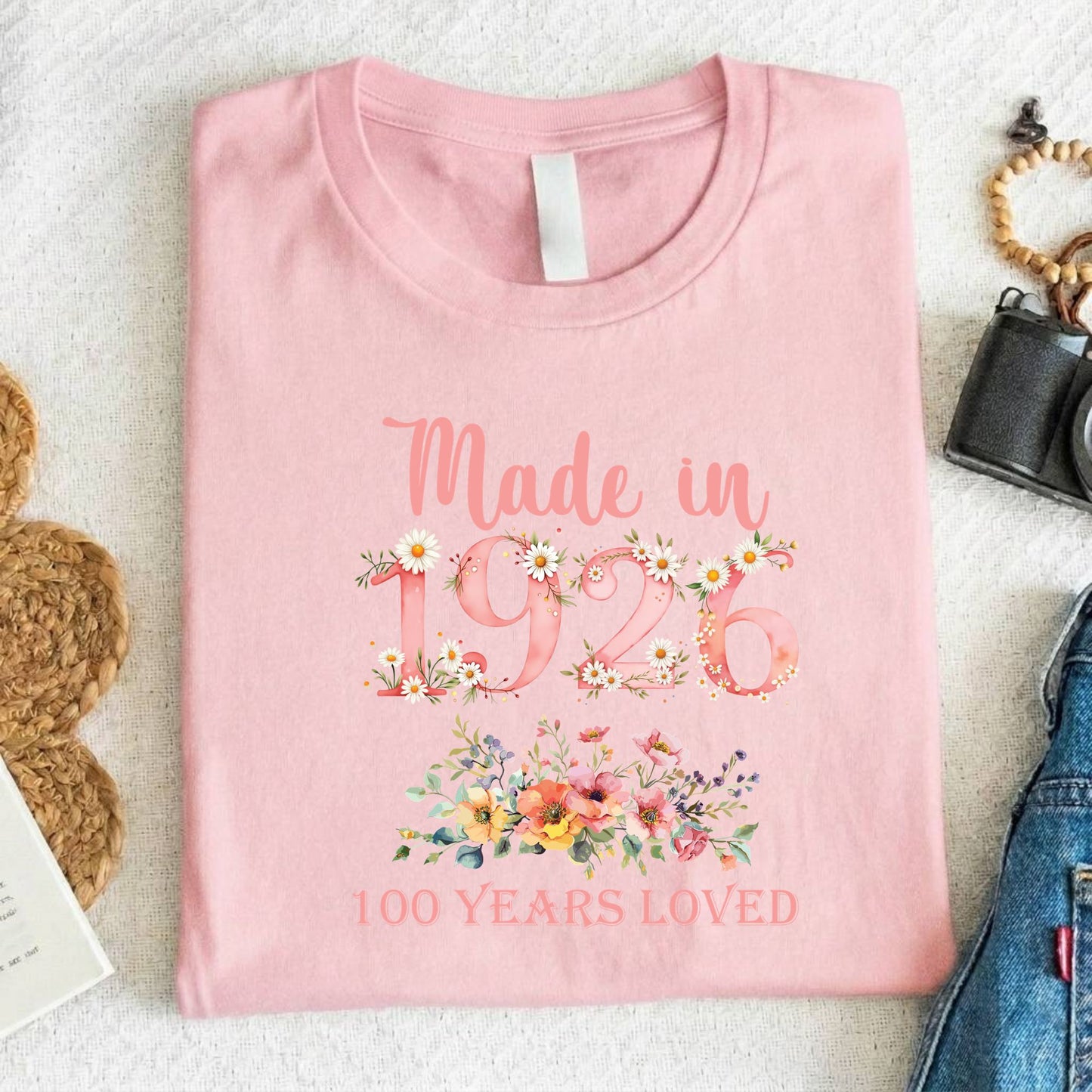 100th Birthday Shirt Made In 1926 100 Years Loved Women Sweatshirt
