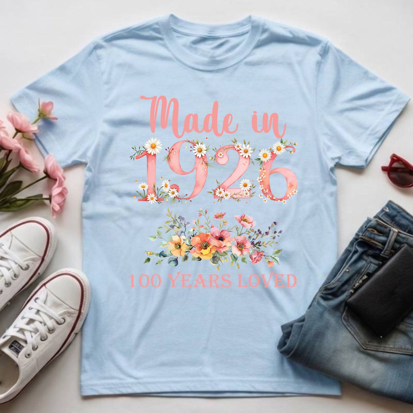 100th Birthday Shirt Made In 1926 100 Years Loved Women Sweatshirt