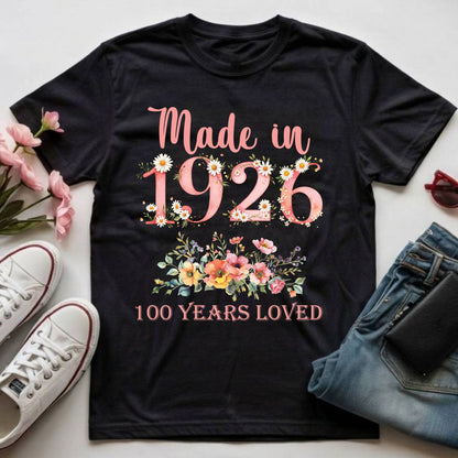 100th Birthday Shirt Made In 1926 100 Years Loved Women Sweatshirt