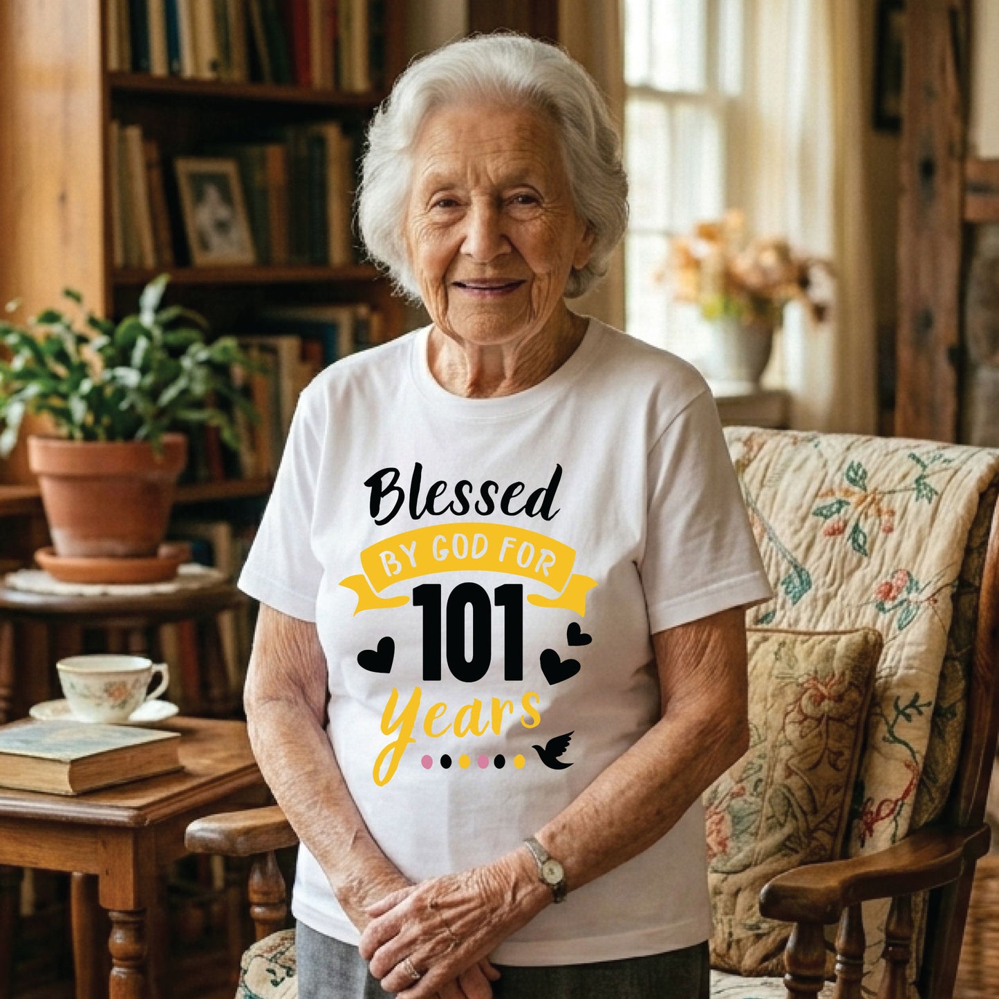101st Birthday Shirt Blessed By God For 101 Years T-Shirt