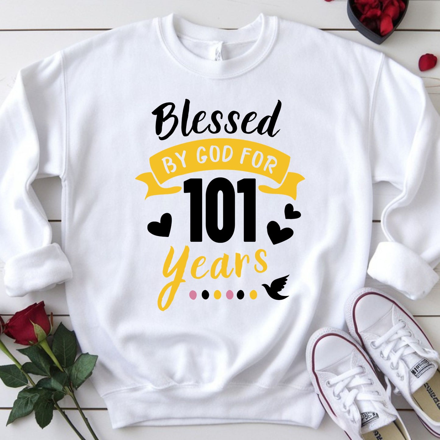101st Birthday Shirt Blessed By God For 101 Years T-Shirt