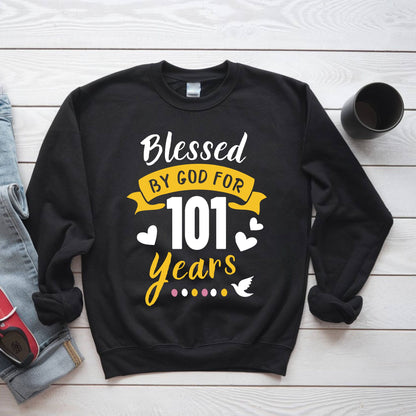 101st Birthday Shirt Blessed By God For 101 Years T-Shirt