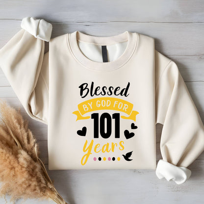 101st Birthday Shirt Blessed By God For 101 Years T-Shirt