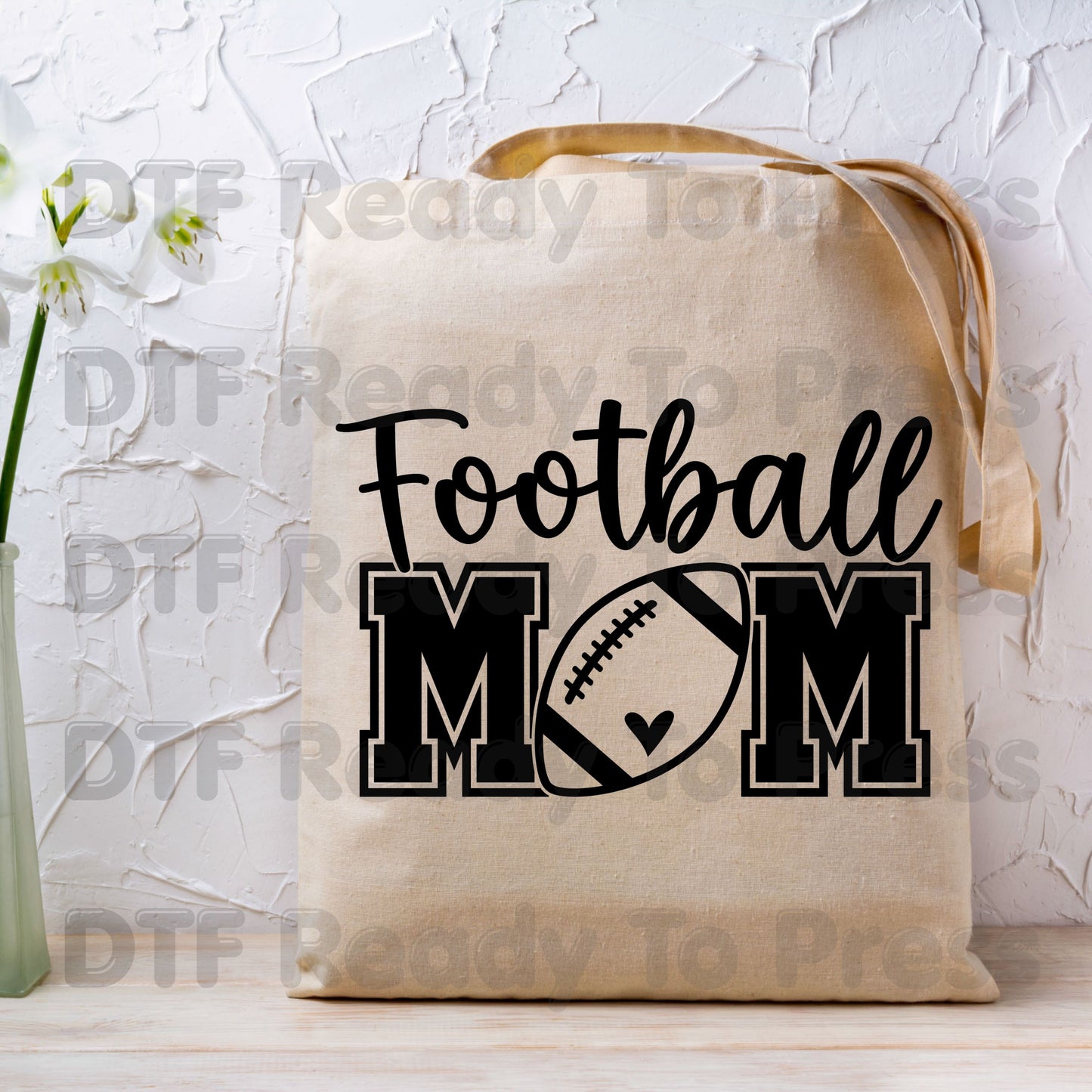 Football Mom DTF Transfers, Sports Season Game Day Heart Varsity Letters Ready to Press