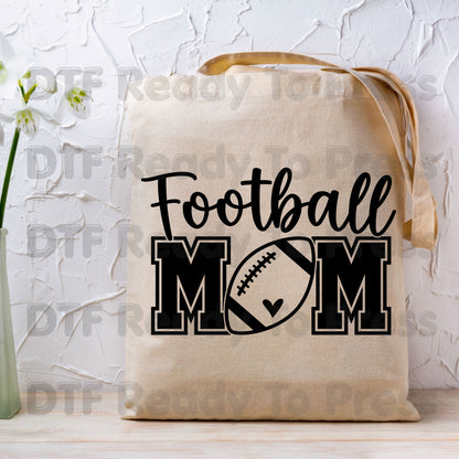 Football Mom DTF Transfers, Sports Season Game Day Heart Varsity Letters Ready to Press