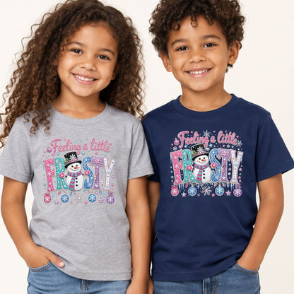 Feeling a Little Frosty T-Shirt, Cute Snowman Christmas Tee, Winter Holiday Sweatshirt