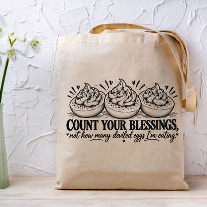 Thanksgiving DTF Transfer, Count Your Blessings, Deviled Eggs Graphic