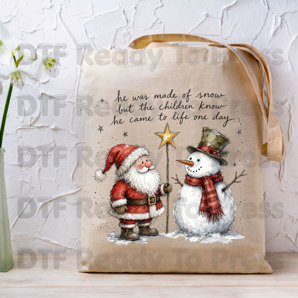 Frosty Snowman DTF Transfers, Santa Came to Life Christmas Quote Holiday Ready to Press
