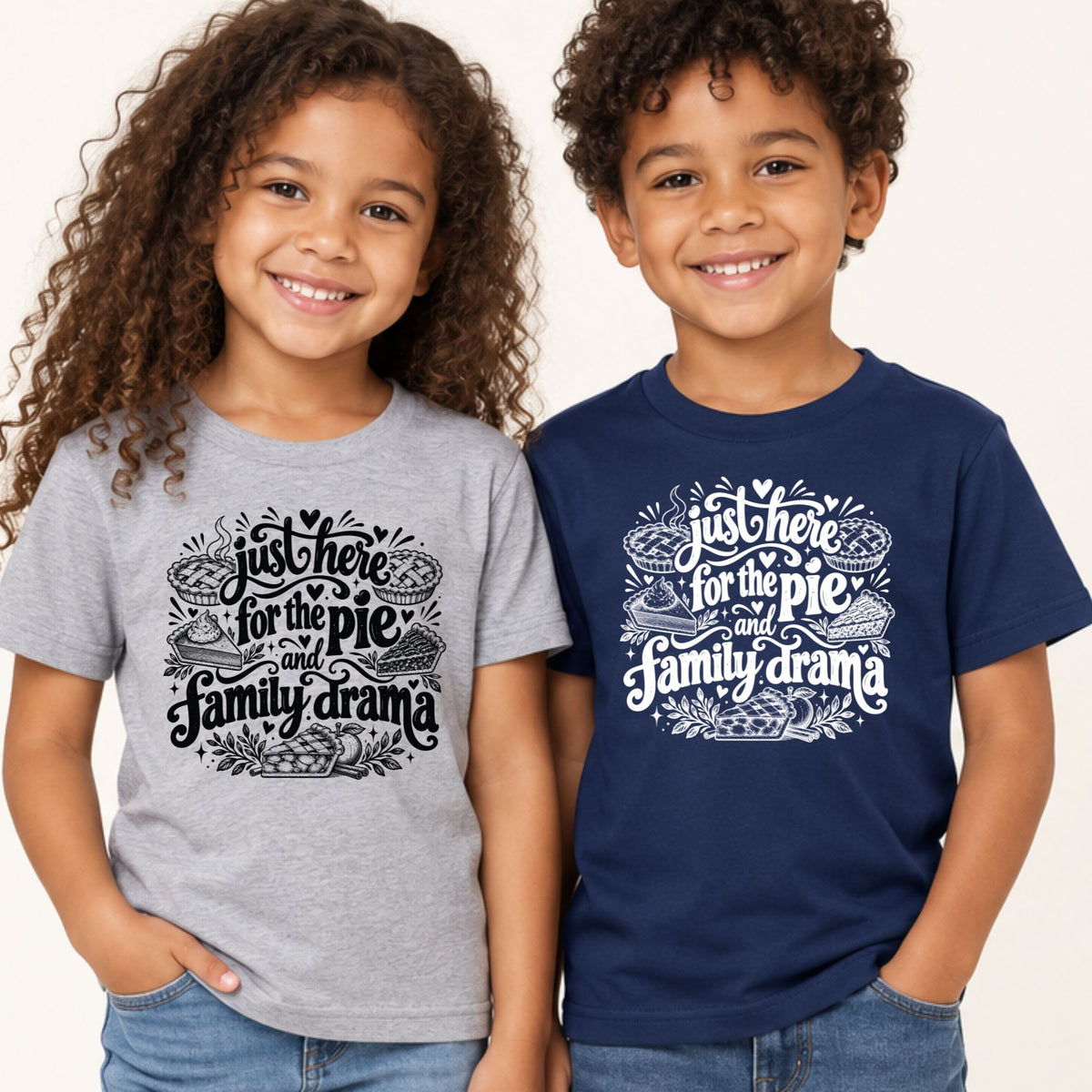 Funny Thanksgiving T-Shirt, Just Here for the Pie Turkey Tee, Fall Family Dinner Sweatshirt