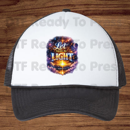 Let There Be Light Genesis 1:3 DTF Transfer Ready to Press