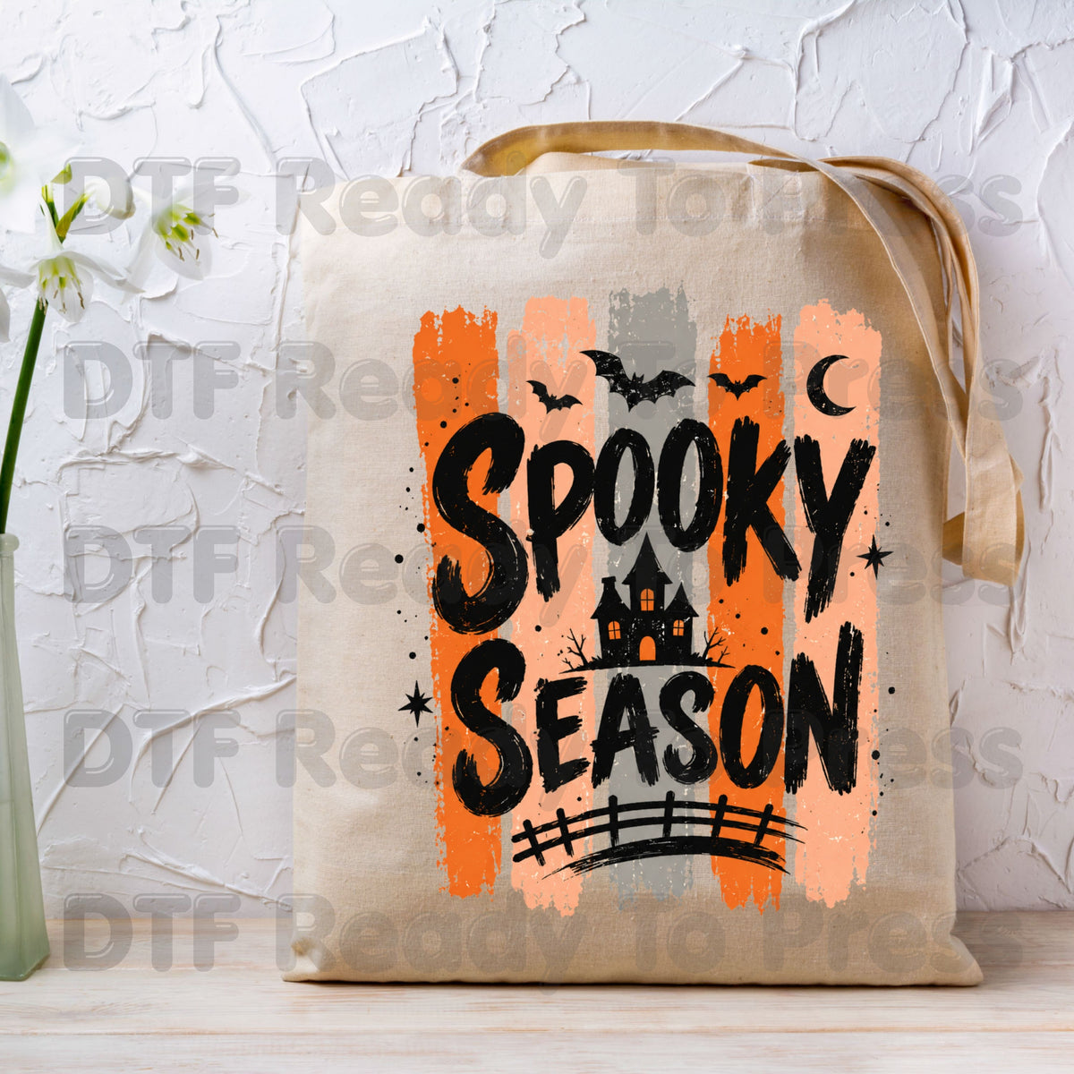 Spooky Season Halloween DTF Transfers, Haunted House Vintage Retro Ready to Press