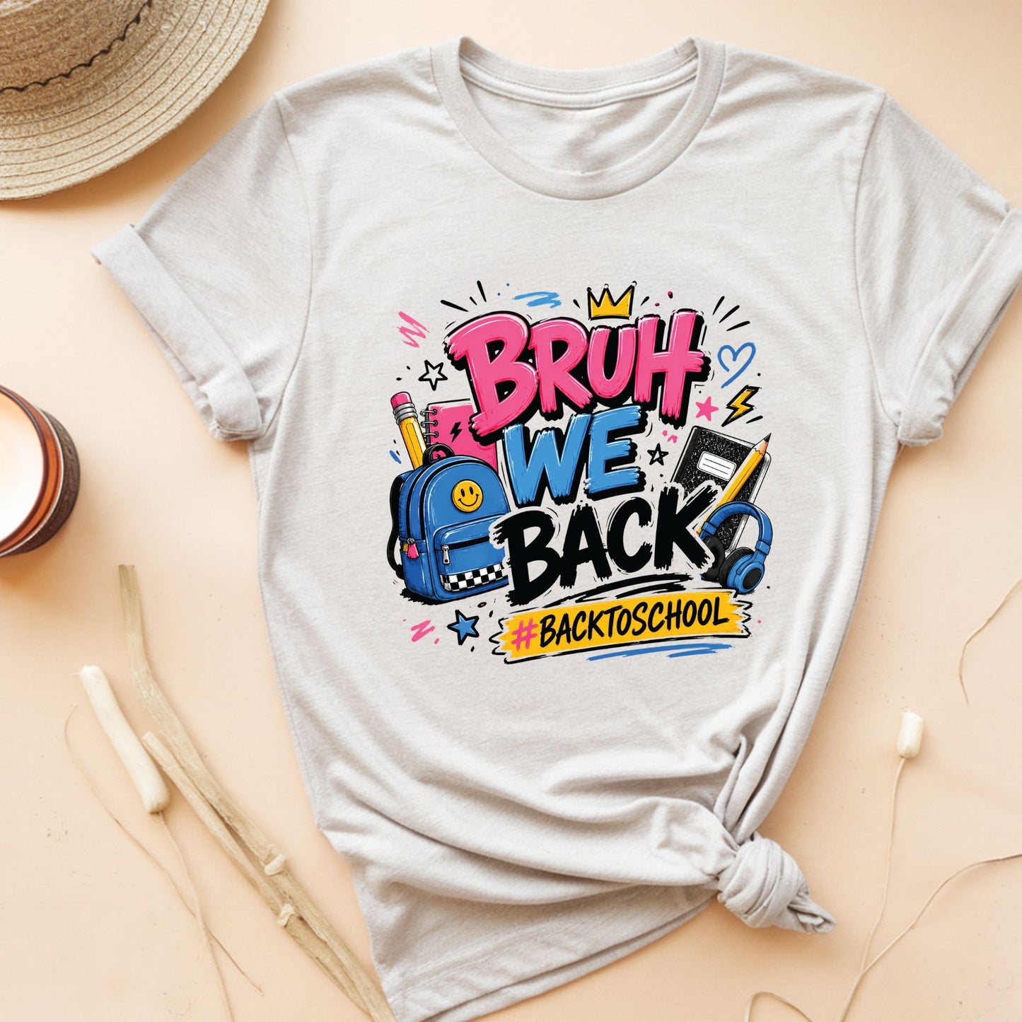Bruh We Back to School T Shirt Retro Welcome Back to School Kids shirt Youth School Student Funny Gift Tees