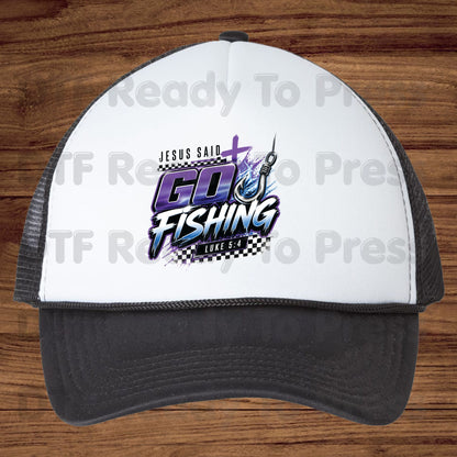 Christian Fishing Heat Transfer Jesus Said Go Fishing DTF Transfer