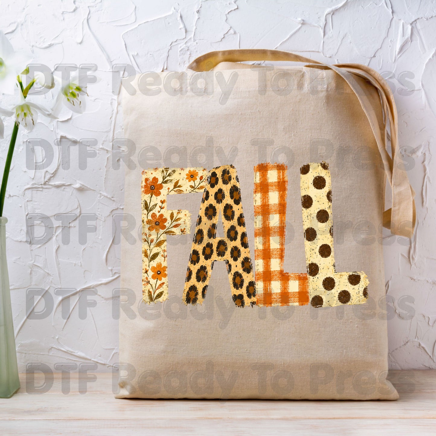 Fall Floral DTF Transfer Ready to Press Autumn Floral Leopard Plaid Polka Dot Letters Heat Transfer Shirts Cozy Autumn Vibe Tees