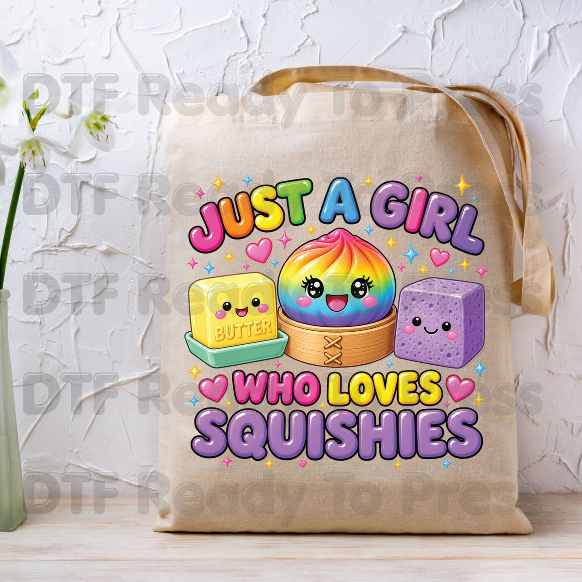 Squishy Lover DTF Transfer, Just a Girl Who Loves Squishies