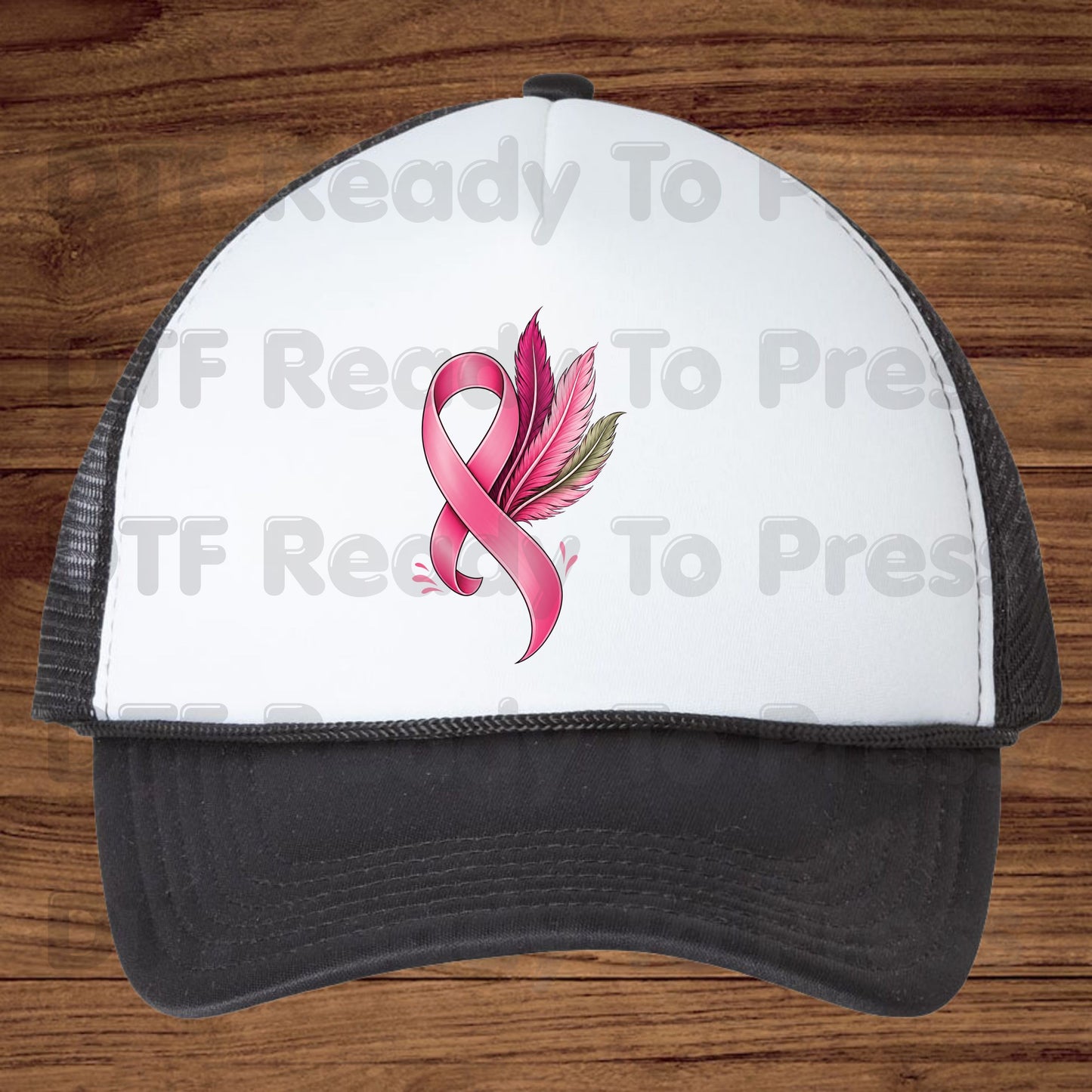 Pink Ribbon Feathers Breast Cancer Awareness DTF Transfer Ready to Press Heat Transfer Survivor Support Tee