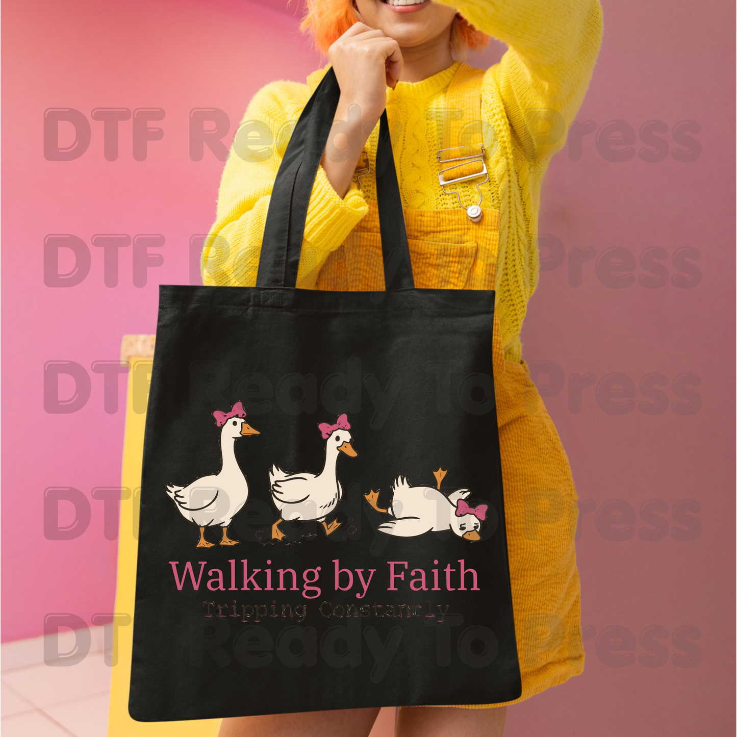 Walking By Faith Tripping Constantly Geese DTF Transfer