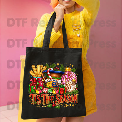 Tis the Season DTF Transfers, Mexican Christmas Churros Conchas Festive Holiday Ready to Press