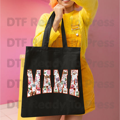Christmas Mama DTF Transfers, Pink Disco Santa Vintage Retro Christmas Ready to Press