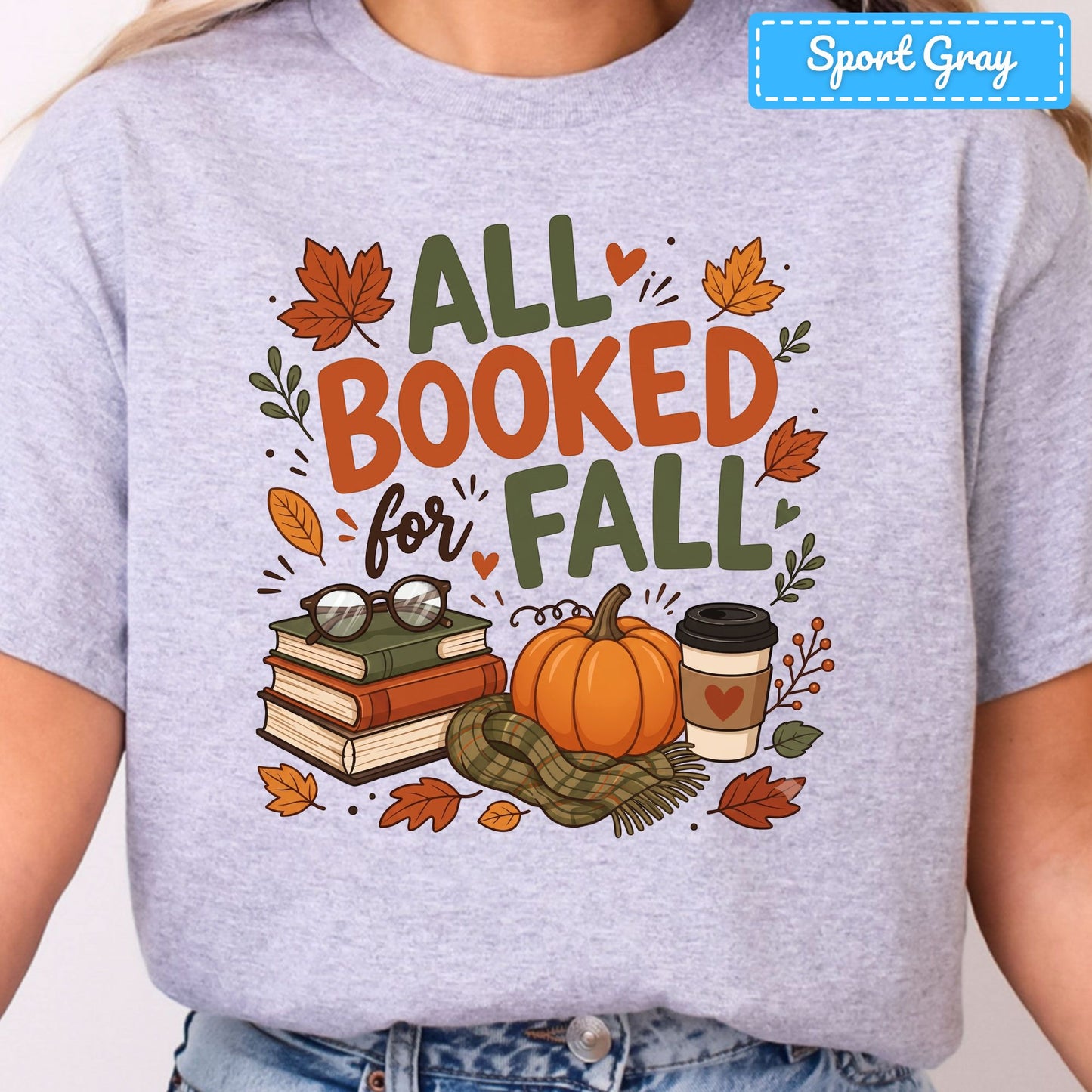 All Booked for Fall Bookish Pumpkin T-Shirt, Cozy Reading Sweatshirt