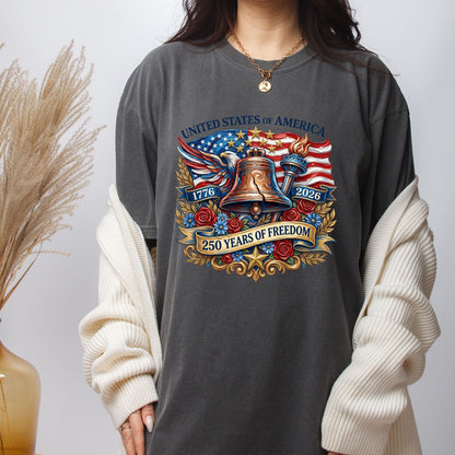 250 Years Of Freedom USA Premade Gang Sheet Patriotic America DTF Transfer Gang Sheet 4th of July Ready For Press Heat Transfer Gang