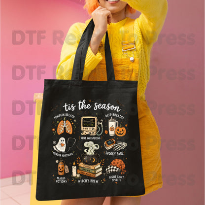Halloween Respiratory Therapist DTF Transfers, RT Nurse Spooky Season Medical Ready to Press