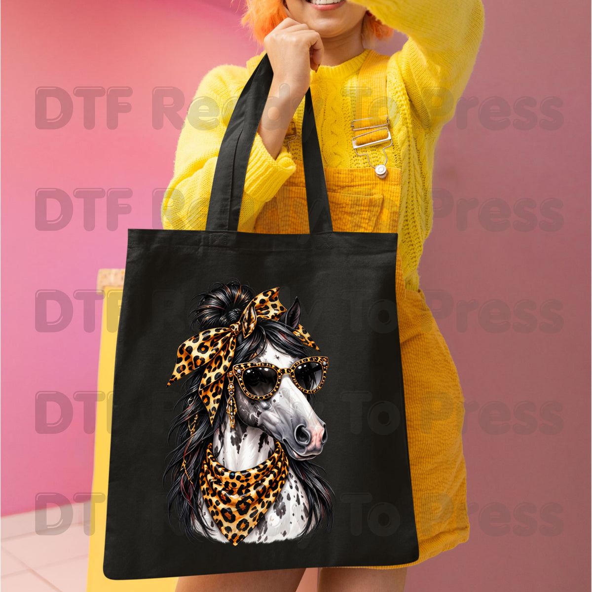 Western Horse DTF Transfers, Leopard Bandana Sunglasses Country Cowgirl Ready to Press
