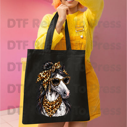 Western Horse DTF Transfers, Leopard Bandana Sunglasses Country Cowgirl Ready to Press