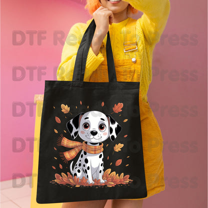 Fall Dalmatian DTF Transfer Ready to Press