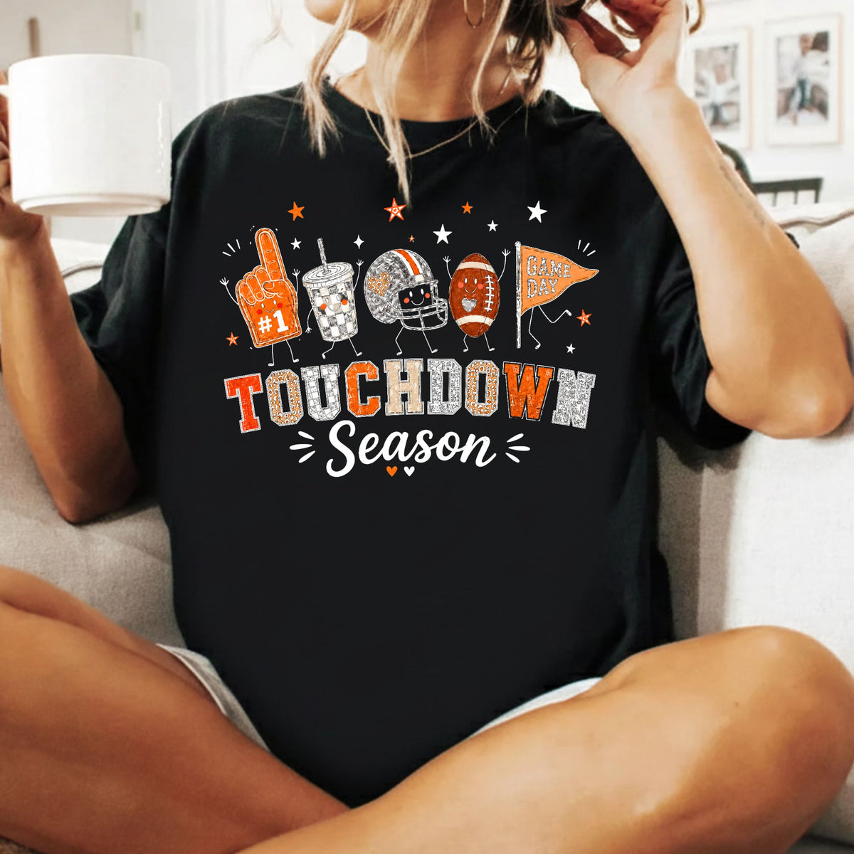 Touchdown Season Football T-Shirt, Game Day Fall Tee for Toddler and Kids